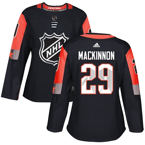 Adidas Avalanche #29 Nathan MacKinnon Black 2018 All-Star Central Division Authentic Women's Stitched NHL Jersey - Click Image to Close